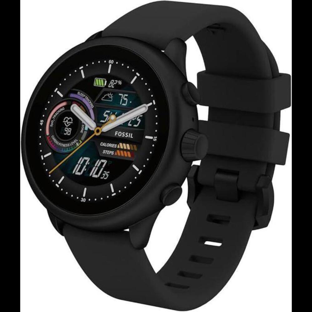 FOSSIL Gen 6 Wellness Edition Smartwatch Black Silicone Apple Android Compat NEW